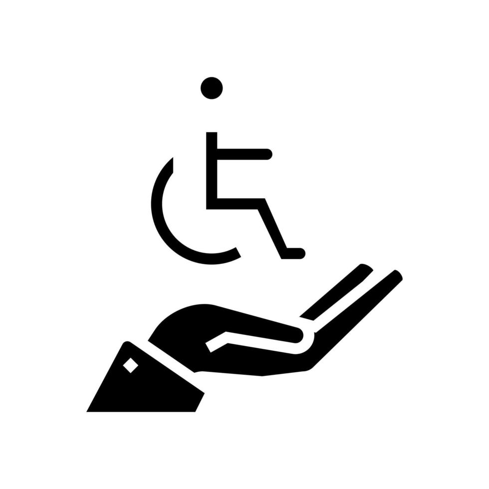 illustrazione vettoriale dell'icona del glifo con segno umano disabilitato