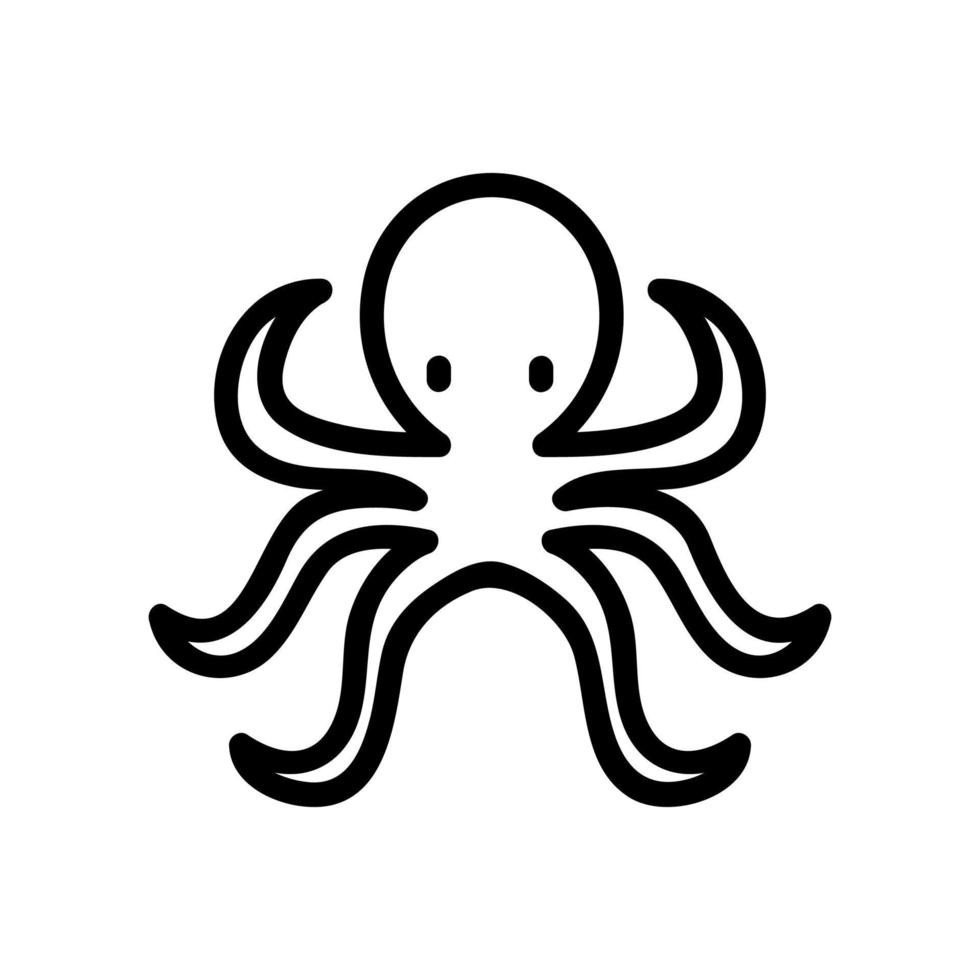 illustrazione del contorno vettoriale dell'icona dei tentacoli del polpo oceanico