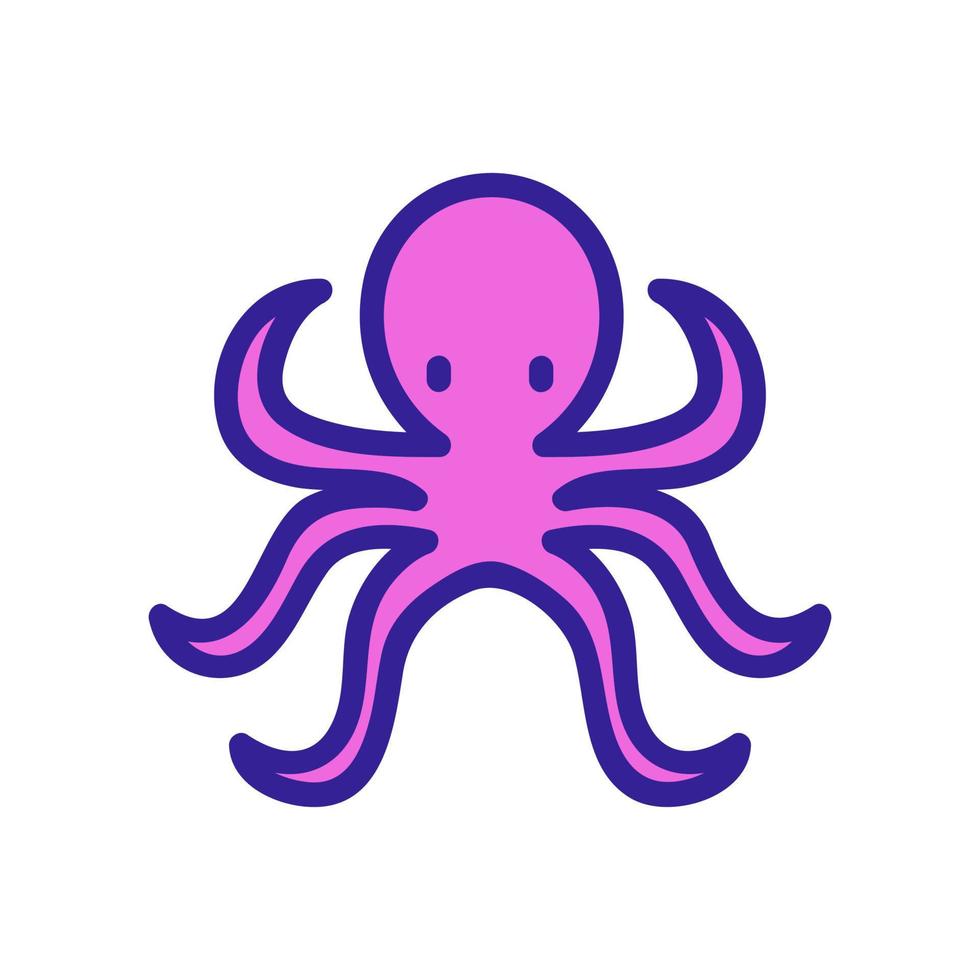 illustrazione del contorno vettoriale dell'icona dei tentacoli del polpo oceanico