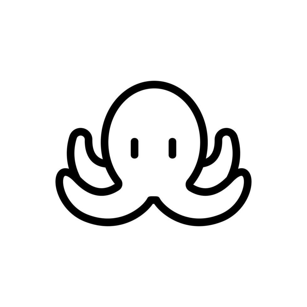piccolo polpo con quattro tentacoli icona illustrazione del contorno vettoriale