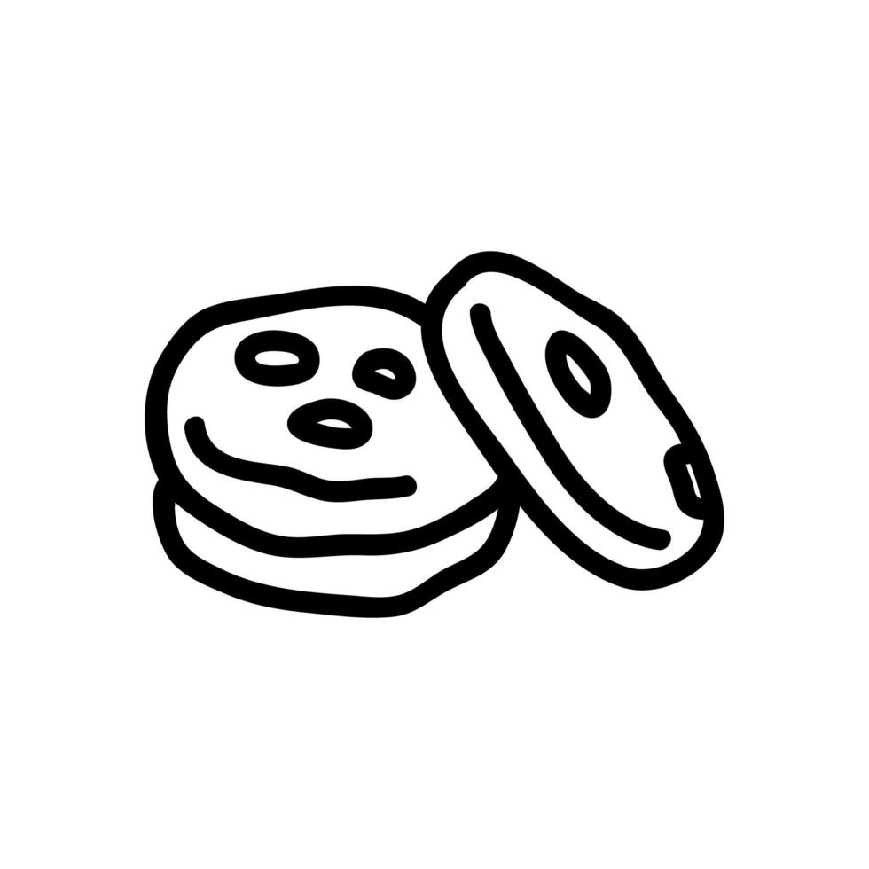 alcuni biscotti di farina d'avena icona vettore illustrazione del profilo