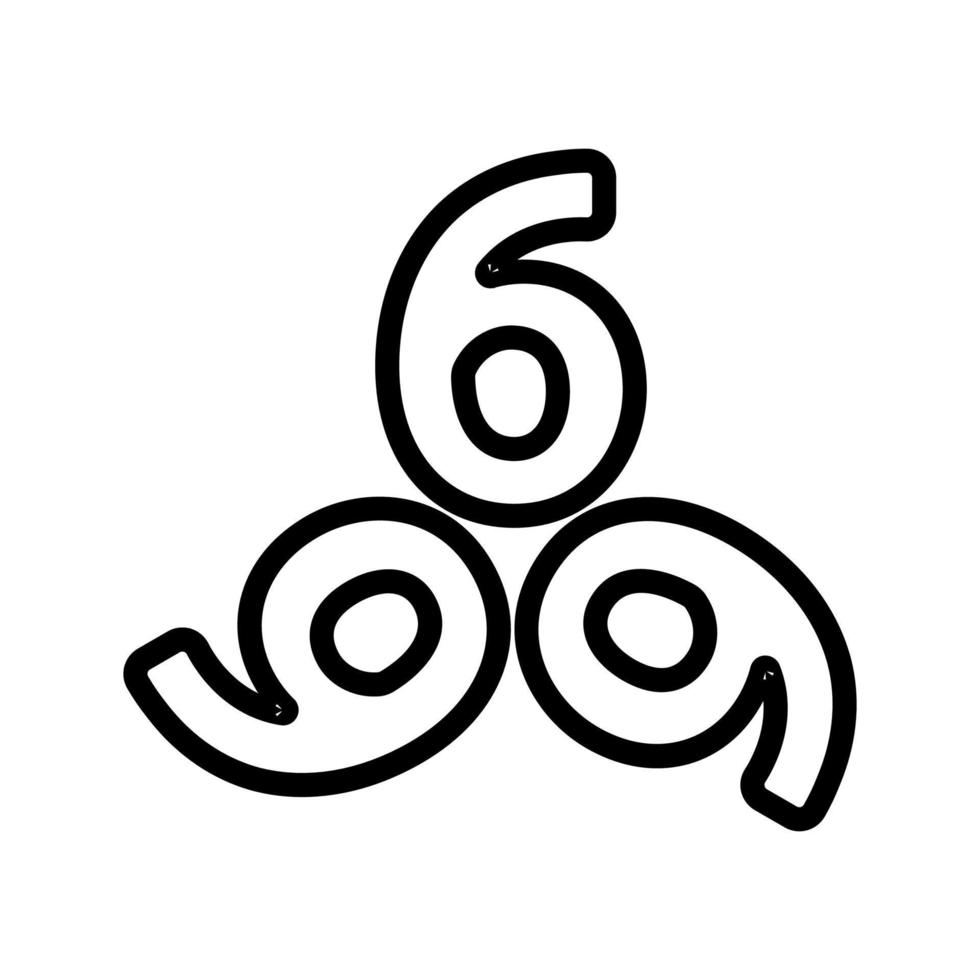 vettore di sei icone del diavolo. illustrazione del simbolo del contorno isolato