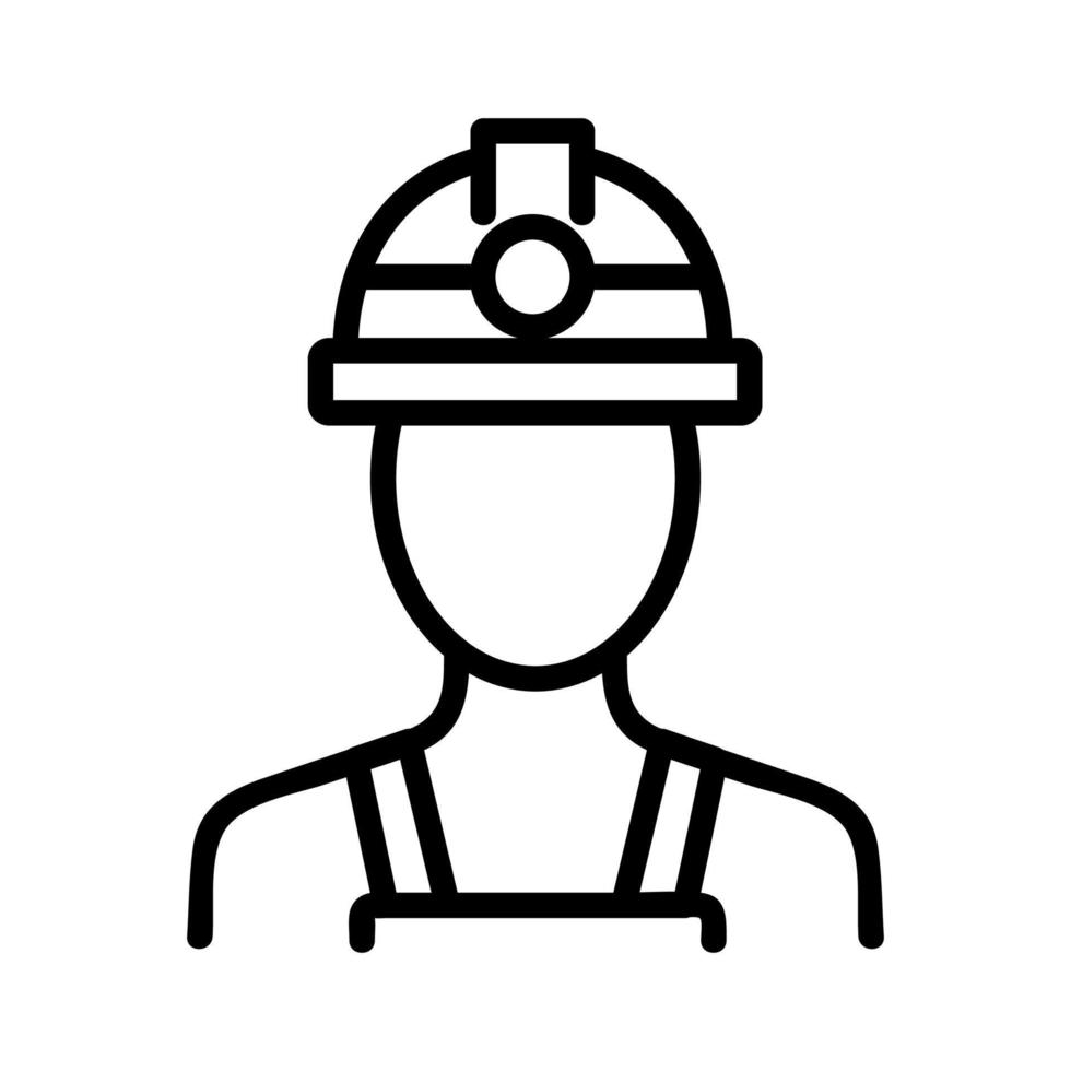 vettore icona minatore. illustrazione del simbolo del contorno isolato
