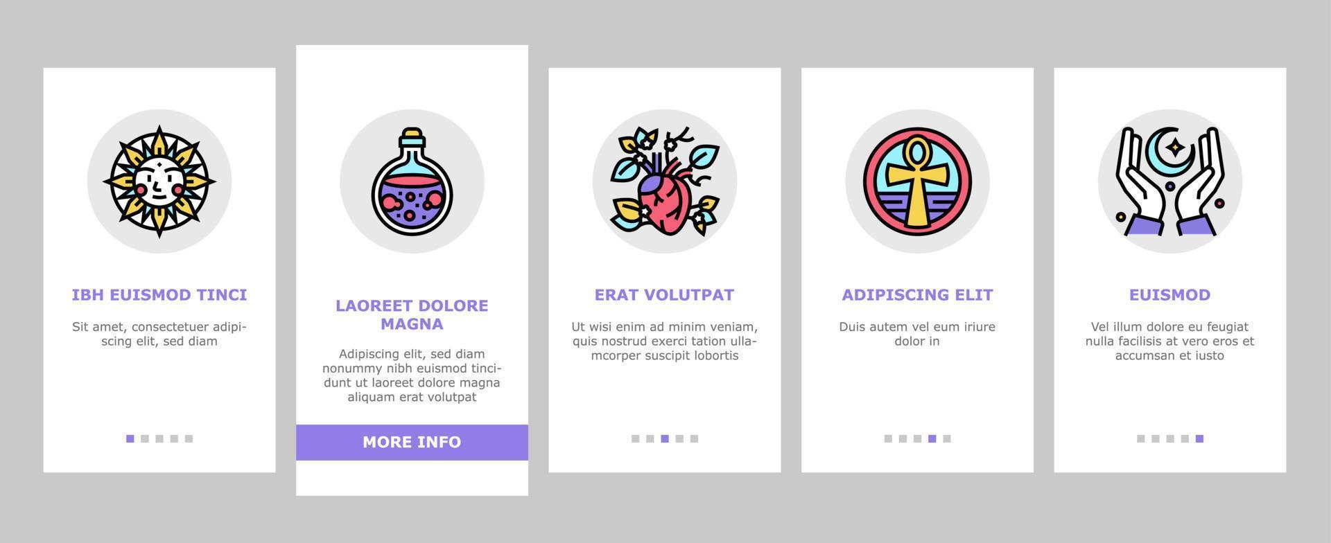 icone di onboarding di oggetti astrologici impostano il vettore