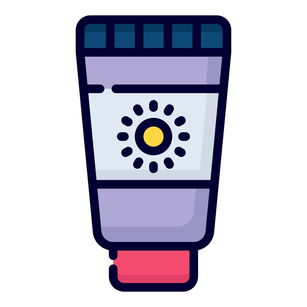 icona vettore blocco solare. stile contorno colorato per web e dispositivi mobili.