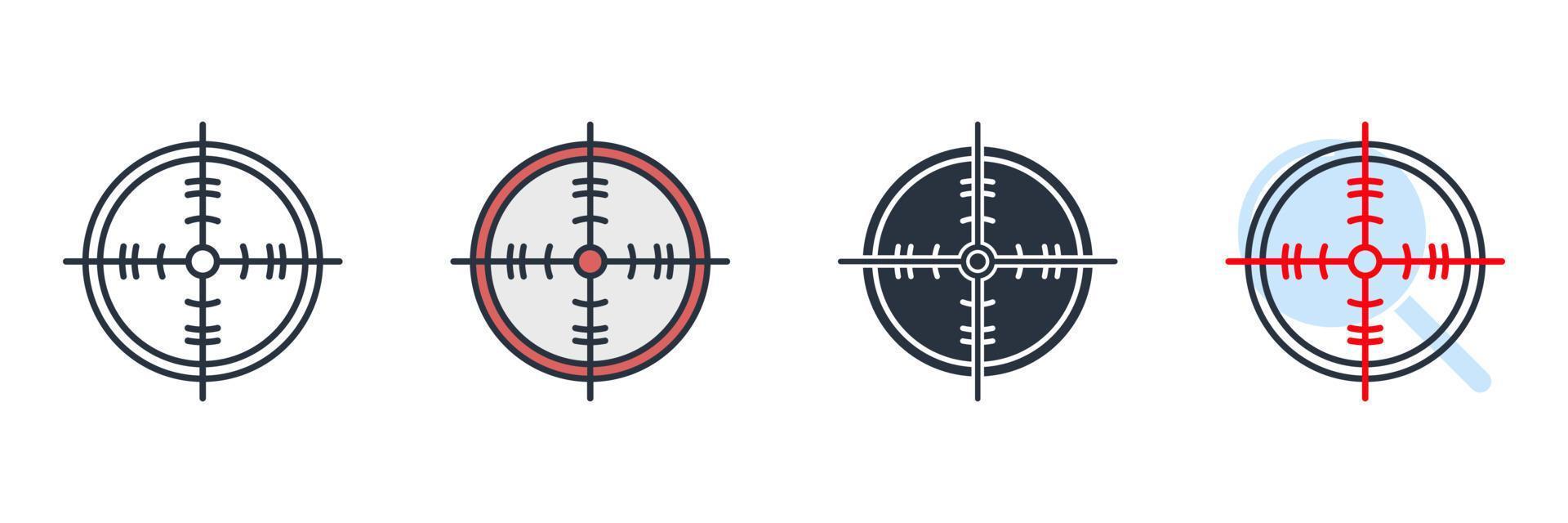 illustrazione vettoriale del logo dell'icona di destinazione. modello di simbolo di obiettivo per la raccolta di grafica e web design