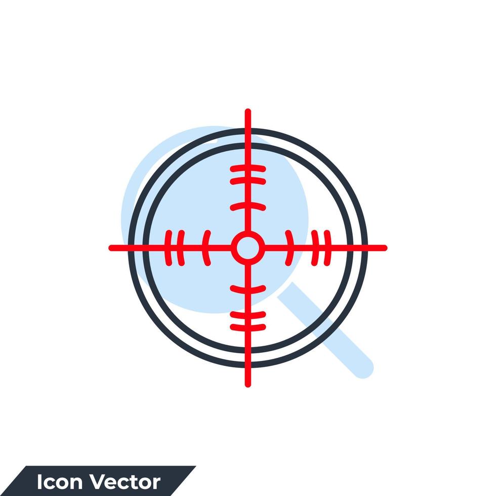 illustrazione vettoriale del logo dell'icona di destinazione. modello di simbolo di obiettivo per la raccolta di grafica e web design