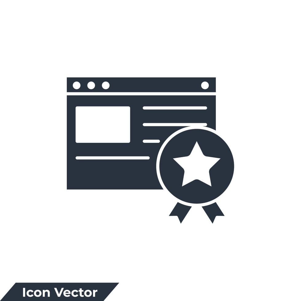 illustrazione vettoriale del logo dell'icona del rango di pagina. modello di simbolo di servizi seo per la raccolta di grafica e web design