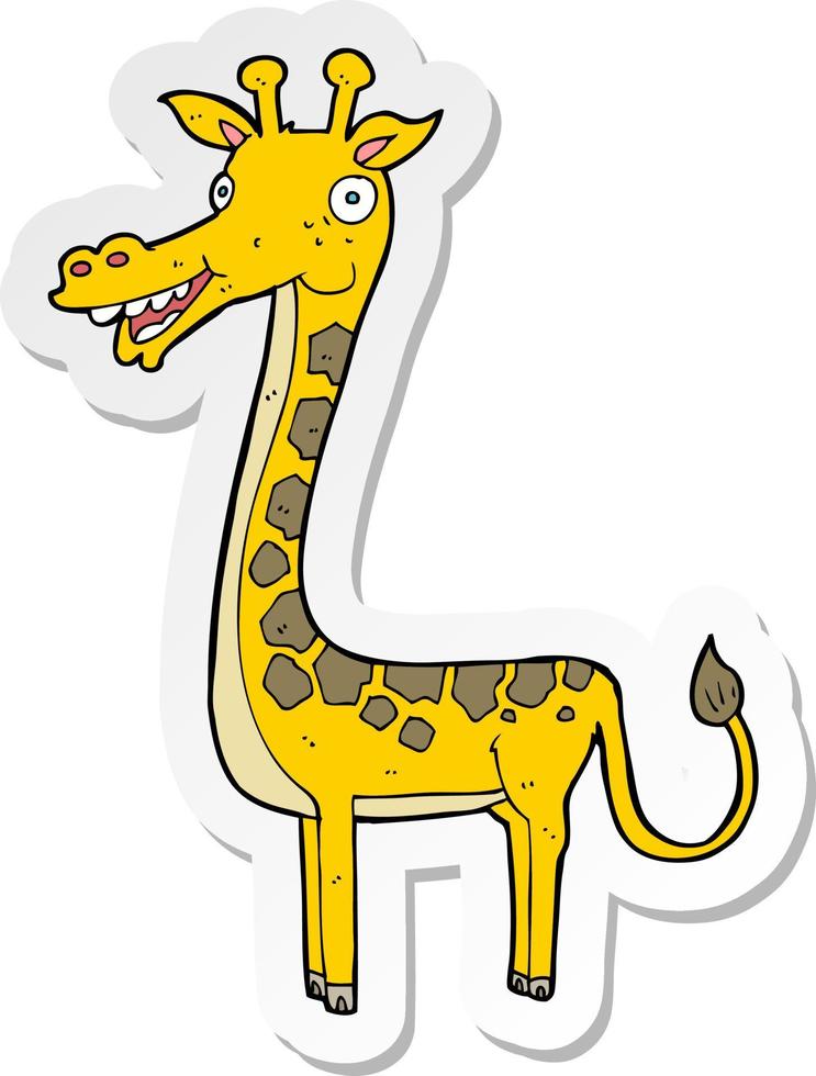 adesivo di una giraffa cartone animato vettore