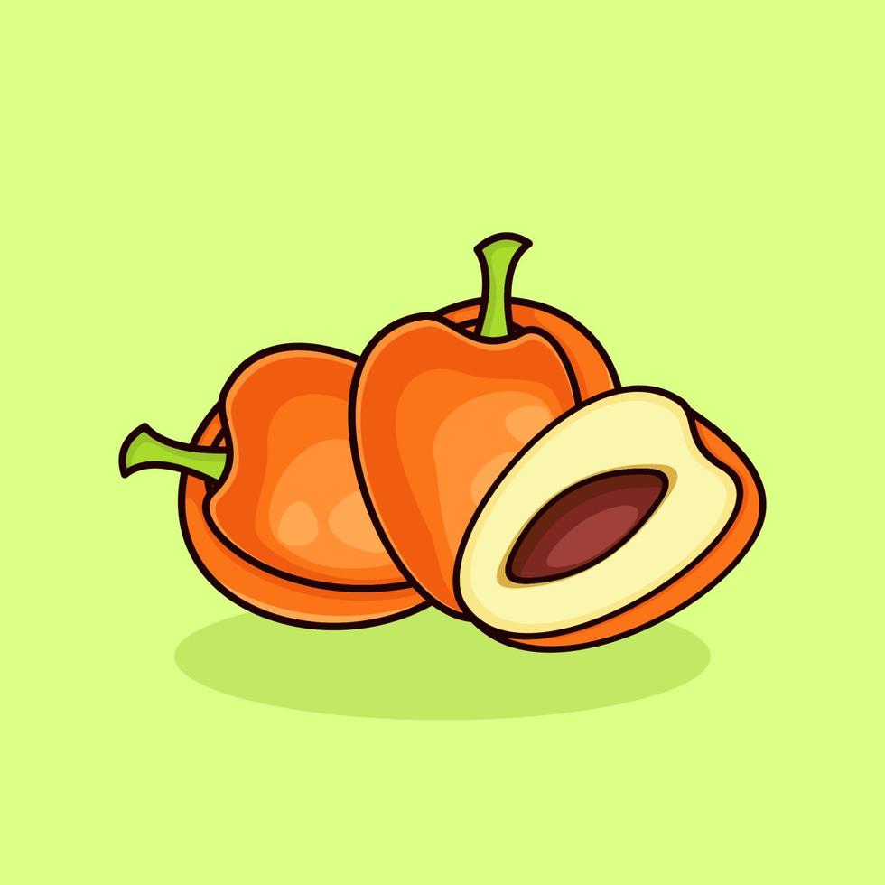 illustrazione di frutta albicocca. cartone animato vettoriale fresco