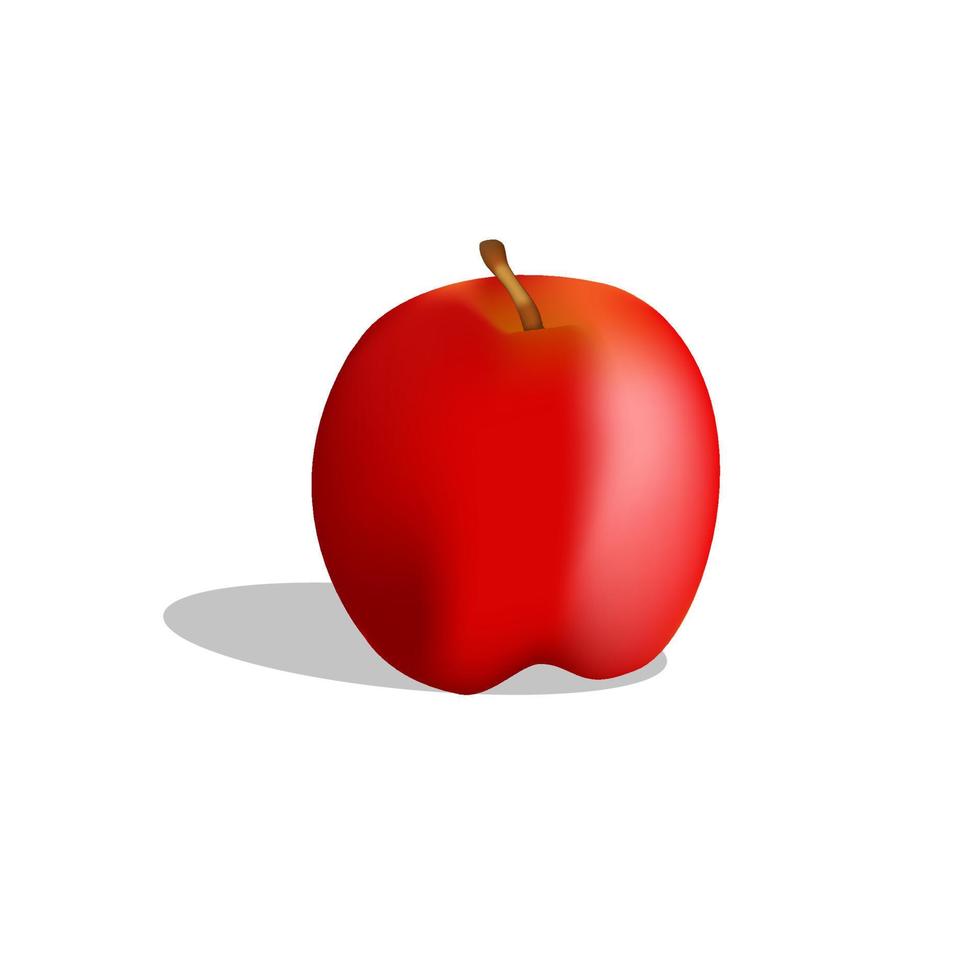 icona della mela rossa di vettore, disegno dell'icona della frutta vettore