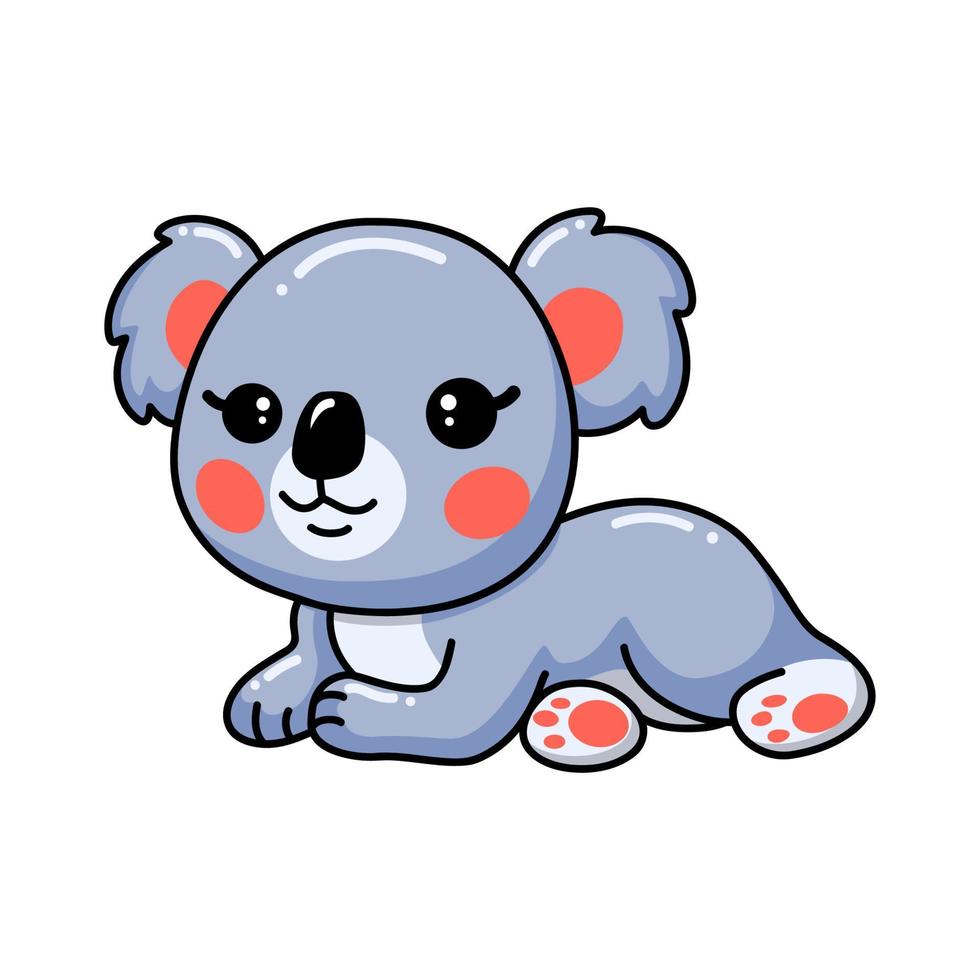 carino baby koala cartone animato che stabilisce vettore