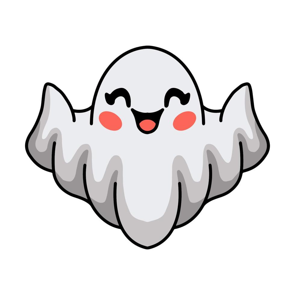 cartone animato carino halloween bianco fantasma vettore