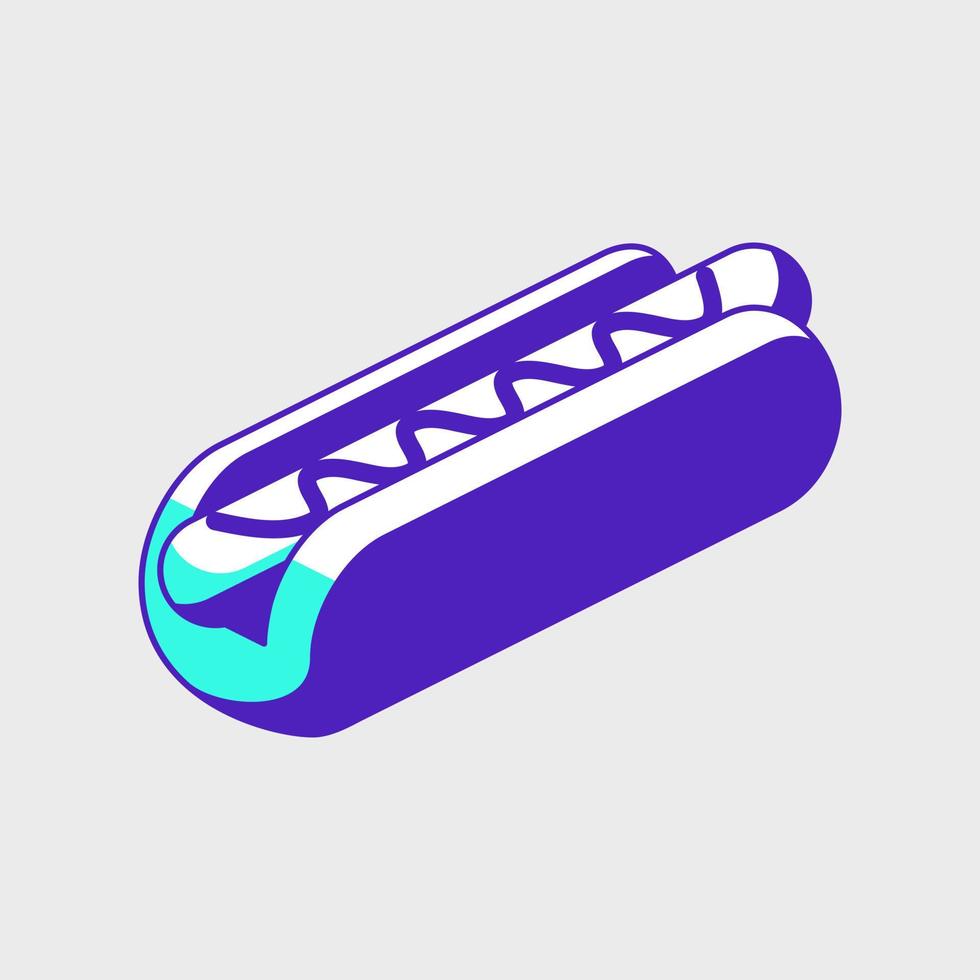 illustrazione dell'icona vettoriale isometrica hotdog