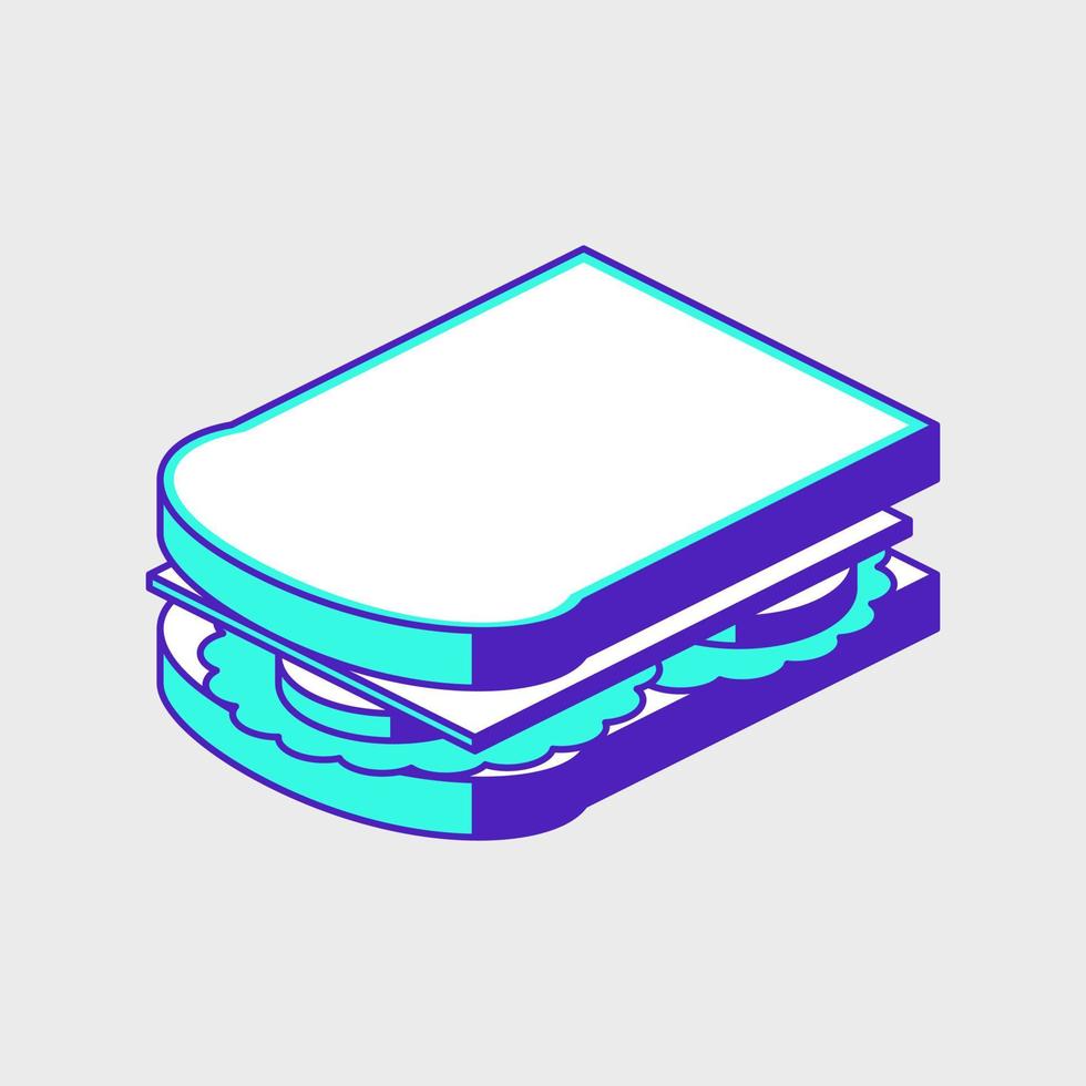 illustrazione dell'icona vettoriale isometrica sandwich