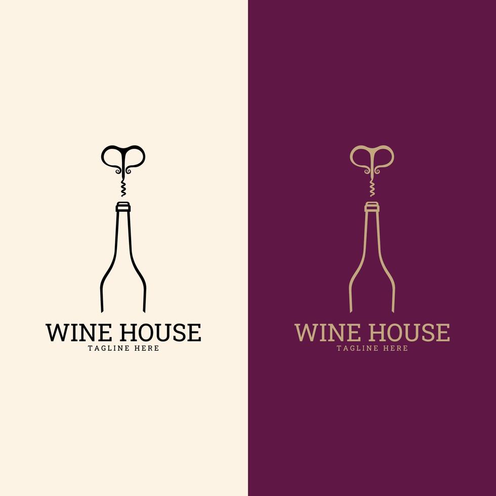 modello di progettazione del logo del vino. icona vettoriale per il menu del ristorante.