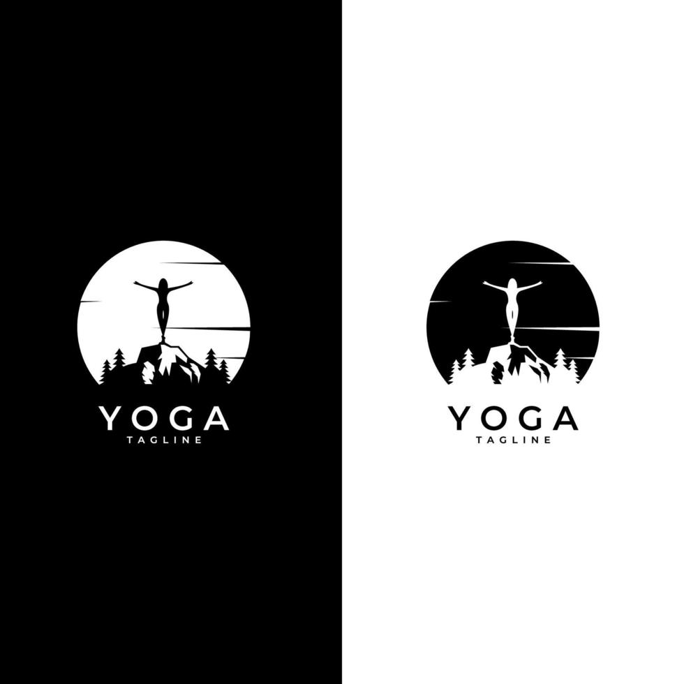 modello di logo yoga. meditazione, spa, simbolo di bellezza vettore
