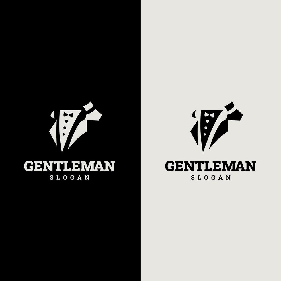 logo del gentiluomo. etichetta gentiluomo. illustrazione classica con set di icone per soli uomini. vettore