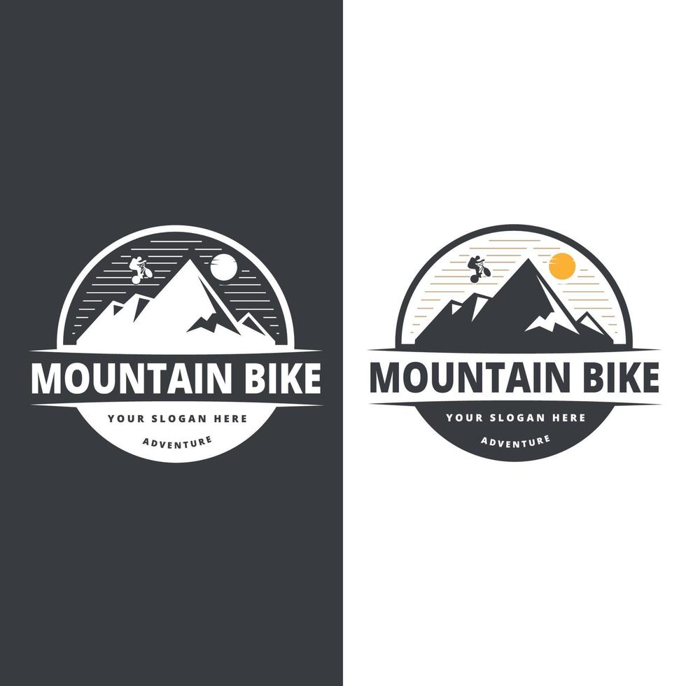 modello di logo per bici da discesa. concetto per camicia o logo, stampa, francobollo o turismo in bicicletta. vettore