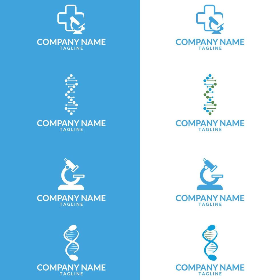 collezione di loghi vettoriali dna. il logo per la cura del dna progetta un design semplice e moderno per il servizio medico