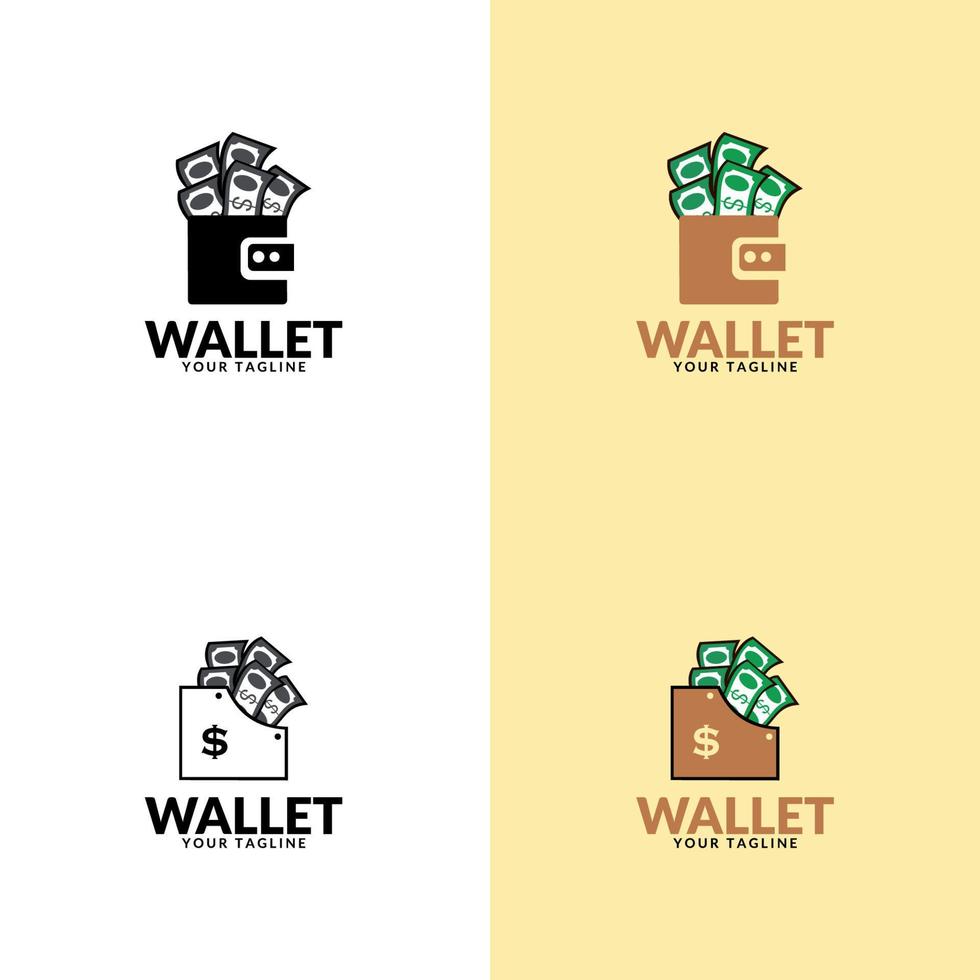 design del logo del portafoglio. logo aziendale, consulenza, finanza del portafoglio vettore