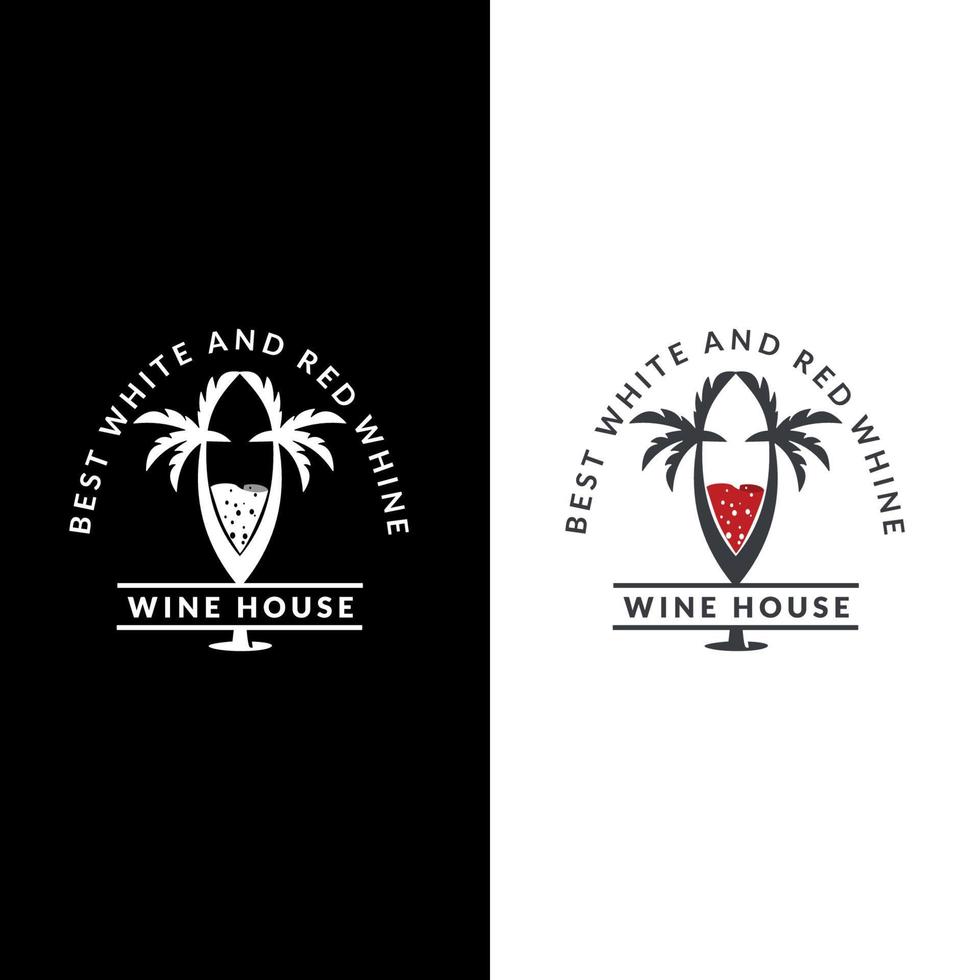 logo del vino. simbolo dell'icona del vino, design emblema su sfondo bianco vettore