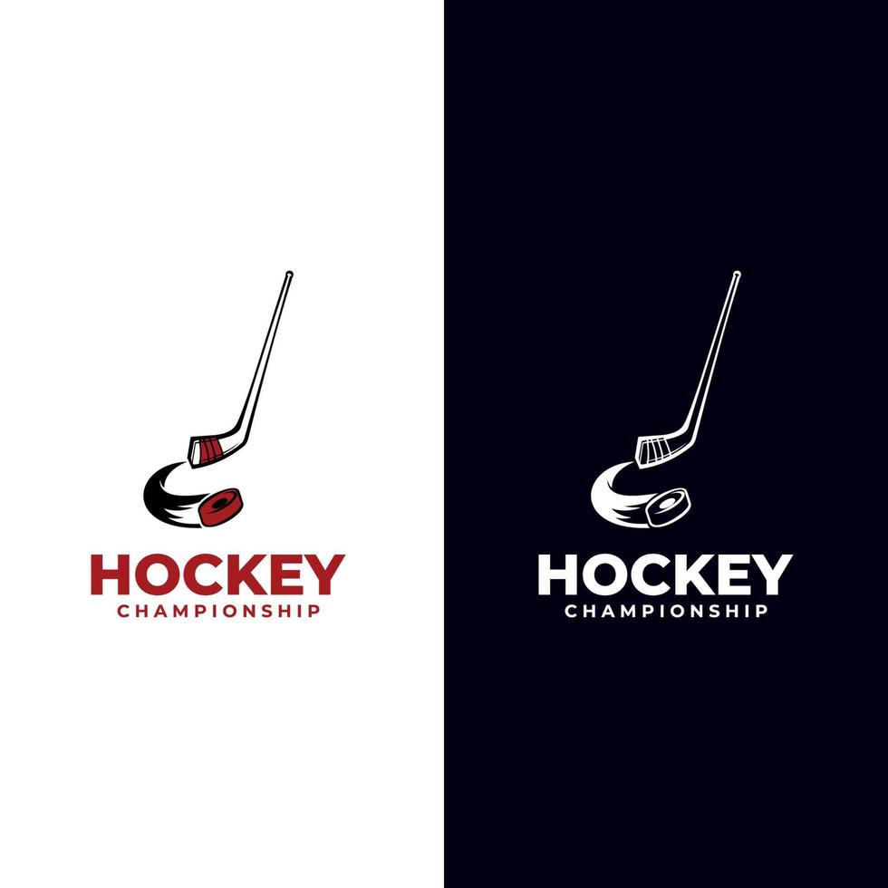 distintivo di hockey su ghiaccio, logo, modello di emblema, etichette di hockey su ghiaccio ed elementi di design vettore