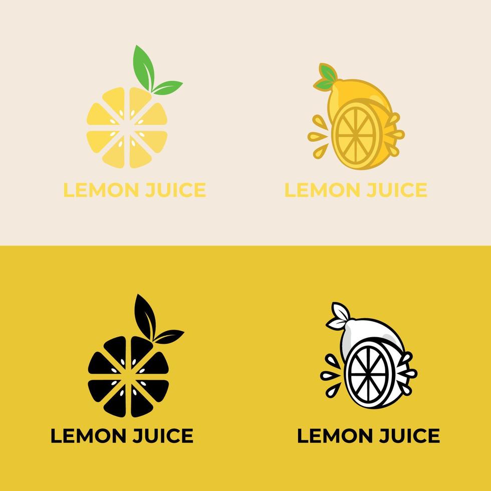 frutta limone fresco logo design vettore icona simbolo illustrazione. logo della bevanda fresca