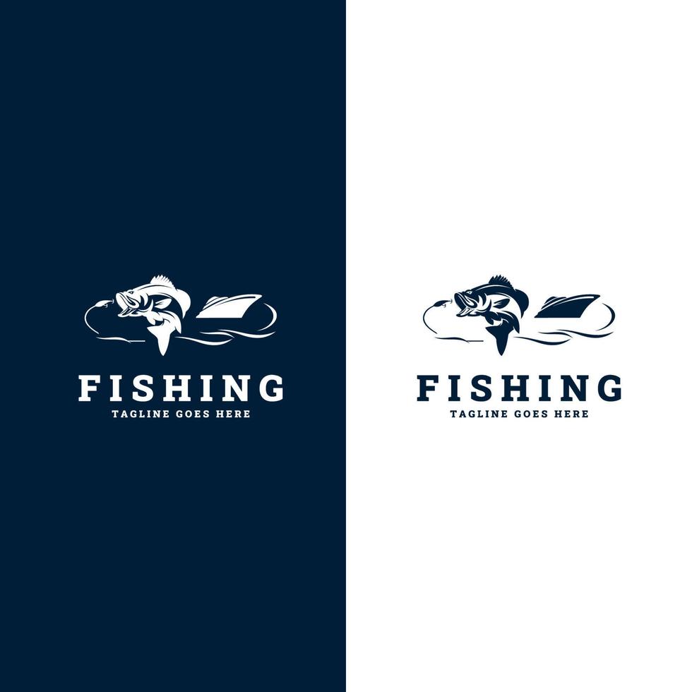 modello di logo di pesca. logo di pesca sportiva. modello di illustrazione di pesca vettore