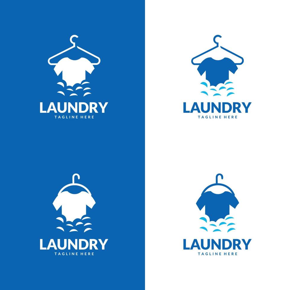 logo della lavanderia. vettore di progettazione del modello per attività di lavanderia nella forma creativa della silhouette isolare l'illustrazione vettoriale.