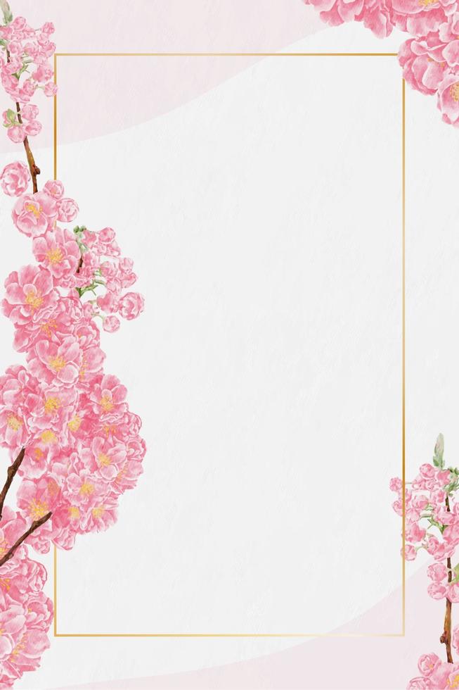 fiore di ciliegio acquarello dipinto a mano su carta acquerello, fiore primaverile vettoriale, illustrazione bellissimo sakura rosa naturale su sfondo bianco per invito a nozze, festa della mamma, giorno di san valentino vettore