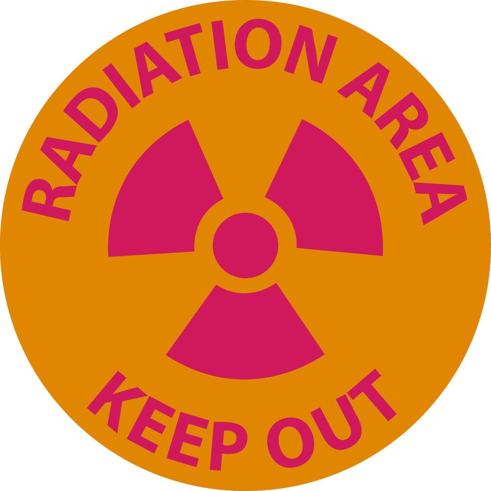 area di avvertimento radiazioni tenere fuori segno su sfondo bianco vettore