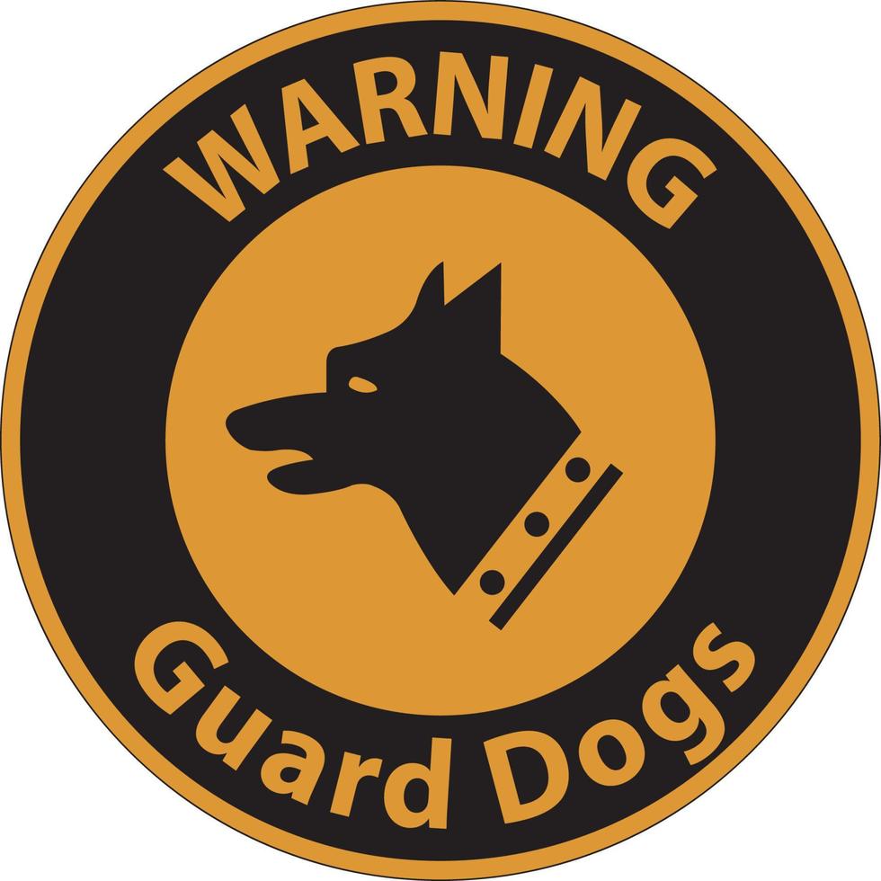 avvertimento cani da guardia di pattuglia simbolo segno su sfondo bianco vettore