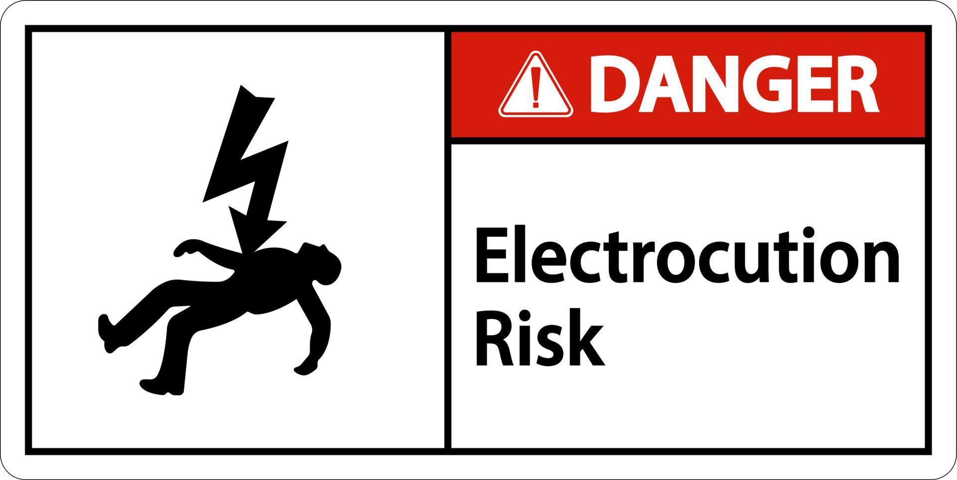 pericolo di folgorazione segno di rischio su sfondo bianco vettore
