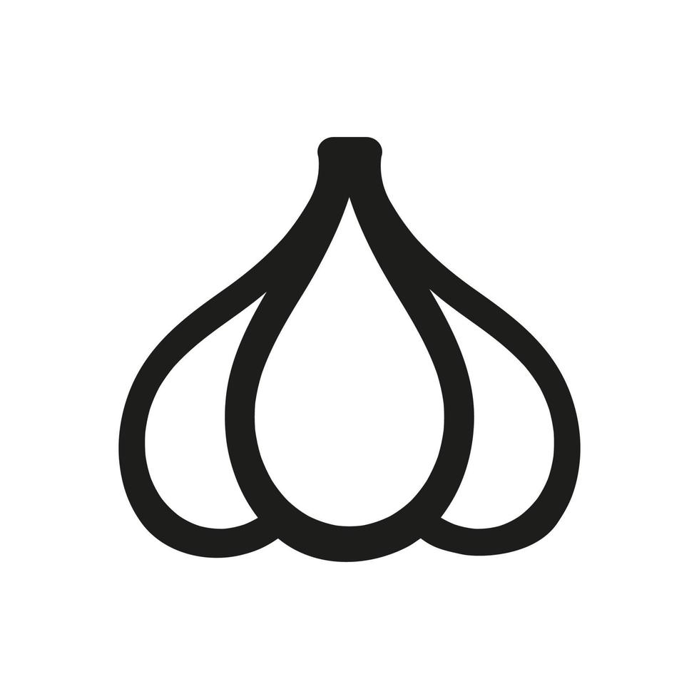 singola linea di aglio icona, semplice verdura fresca. per gli elementi dell'interfaccia ui ux del pulsante web del logo dell'app isolati su sfondo bianco. vettore