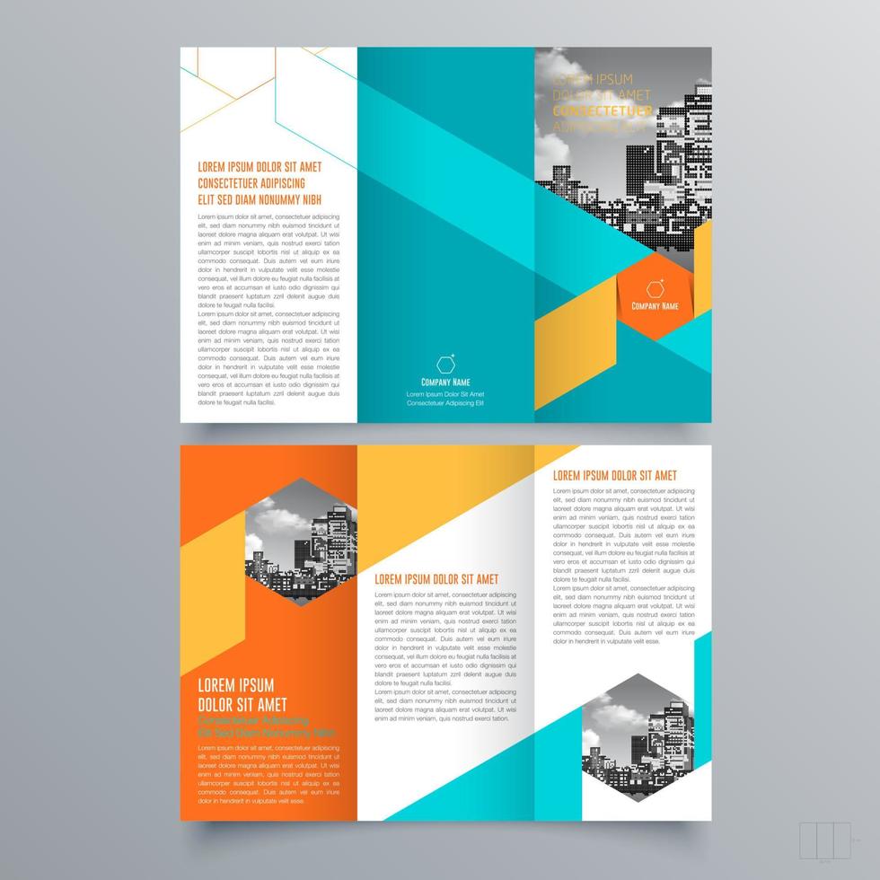 modello di brochure ripiegabile design geometrico minimalista per aziende e aziende. modello di vettore dell'opuscolo di concetto creativo.