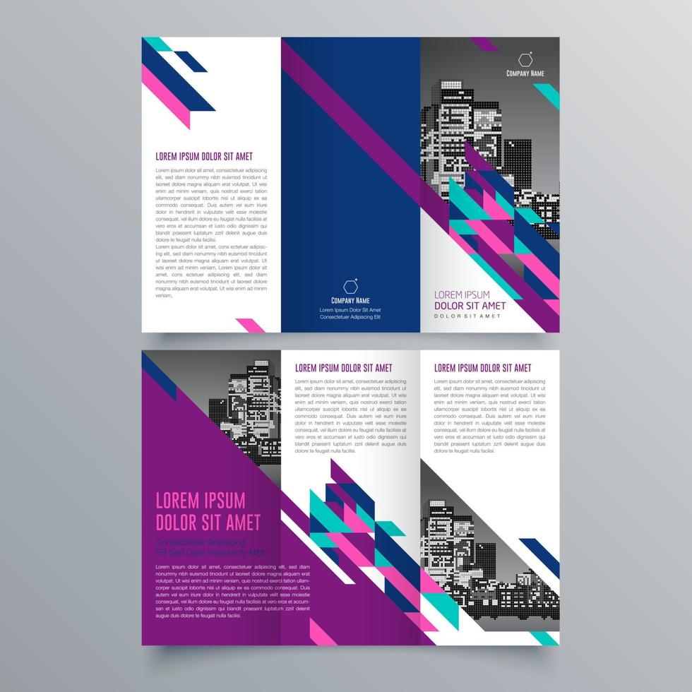 modello di brochure ripiegabile design geometrico minimalista per aziende e aziende. modello di vettore dell'opuscolo di concetto creativo.