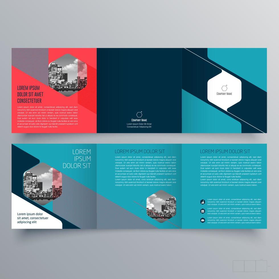 modello di brochure ripiegabile design geometrico minimalista per aziende e aziende. modello di vettore dell'opuscolo di concetto creativo.