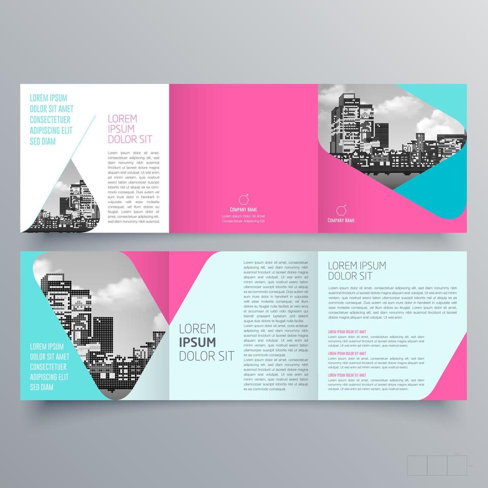 modello di brochure ripiegabile design geometrico minimalista per aziende e aziende. modello di vettore dell'opuscolo di concetto creativo.