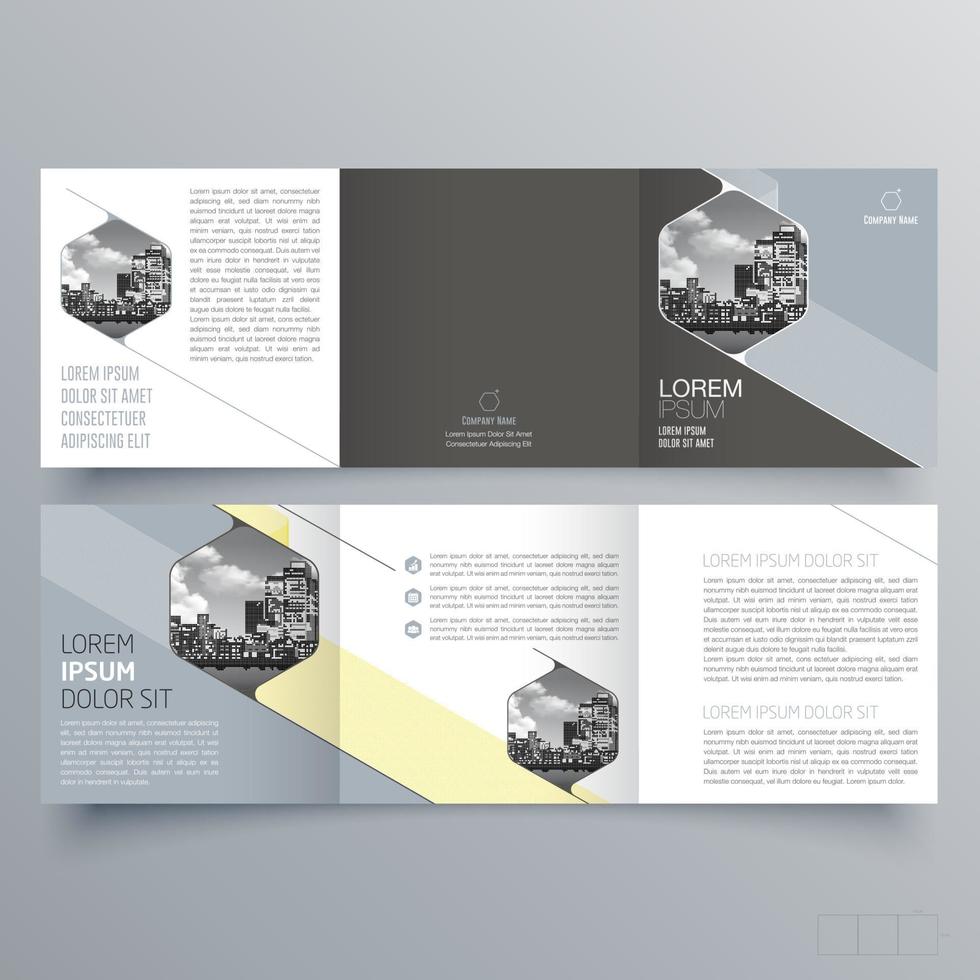 modello di brochure ripiegabile design geometrico minimalista per aziende e aziende. modello di vettore dell'opuscolo di concetto creativo.