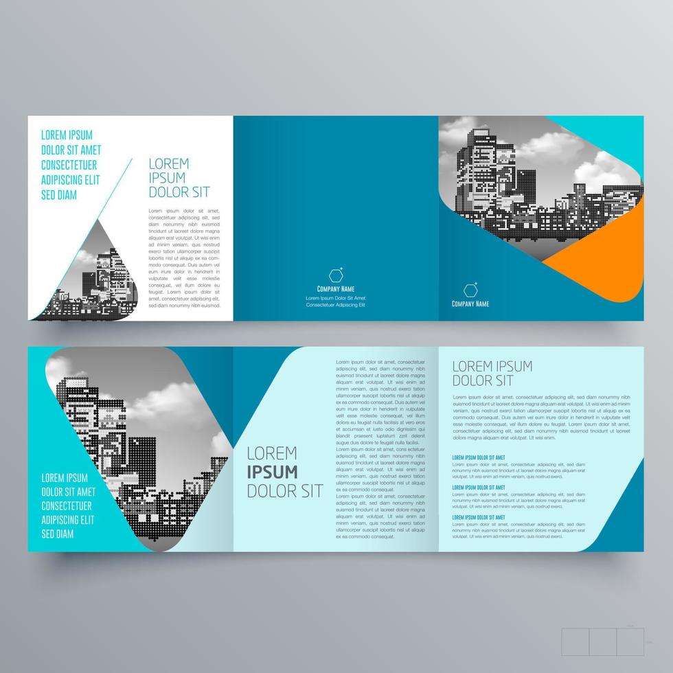 modello di brochure ripiegabile design geometrico minimalista per aziende e aziende. modello di vettore dell'opuscolo di concetto creativo.