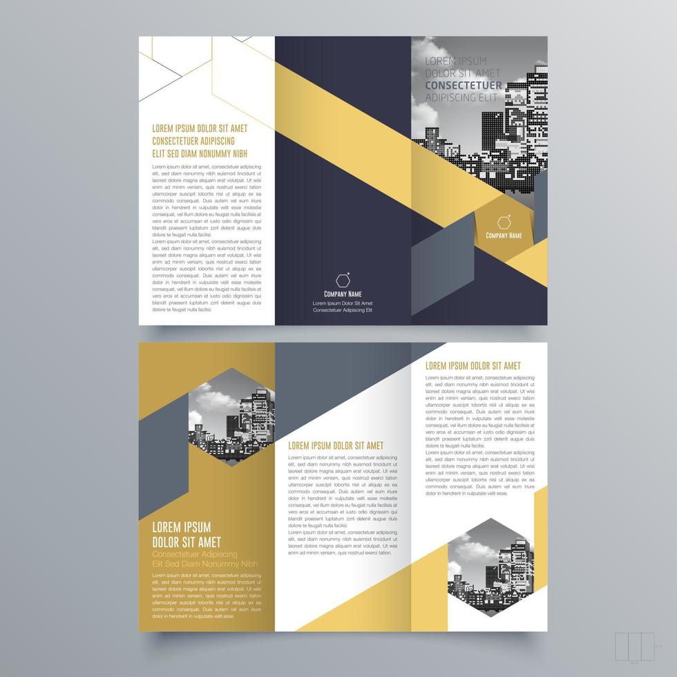 modello di brochure ripiegabile design geometrico minimalista per aziende e aziende. modello di vettore dell'opuscolo di concetto creativo.