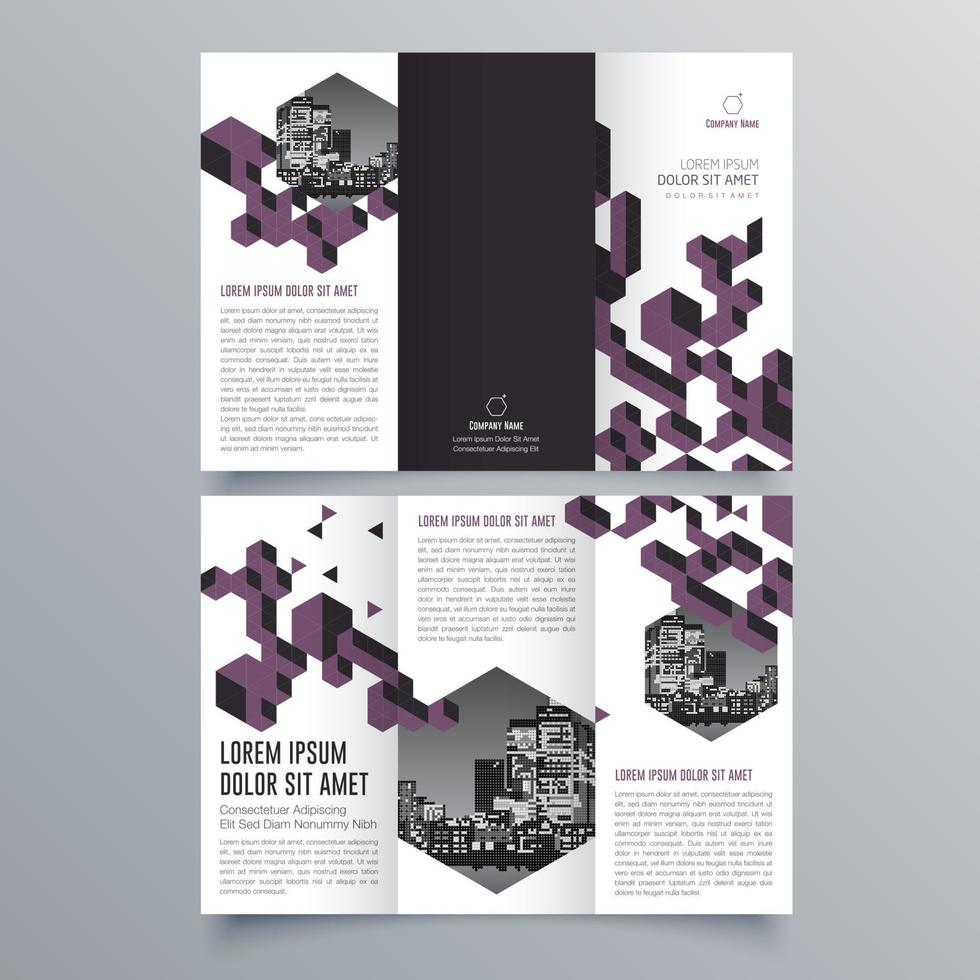 modello di brochure ripiegabile design geometrico minimalista per aziende e aziende. modello di vettore dell'opuscolo di concetto creativo.