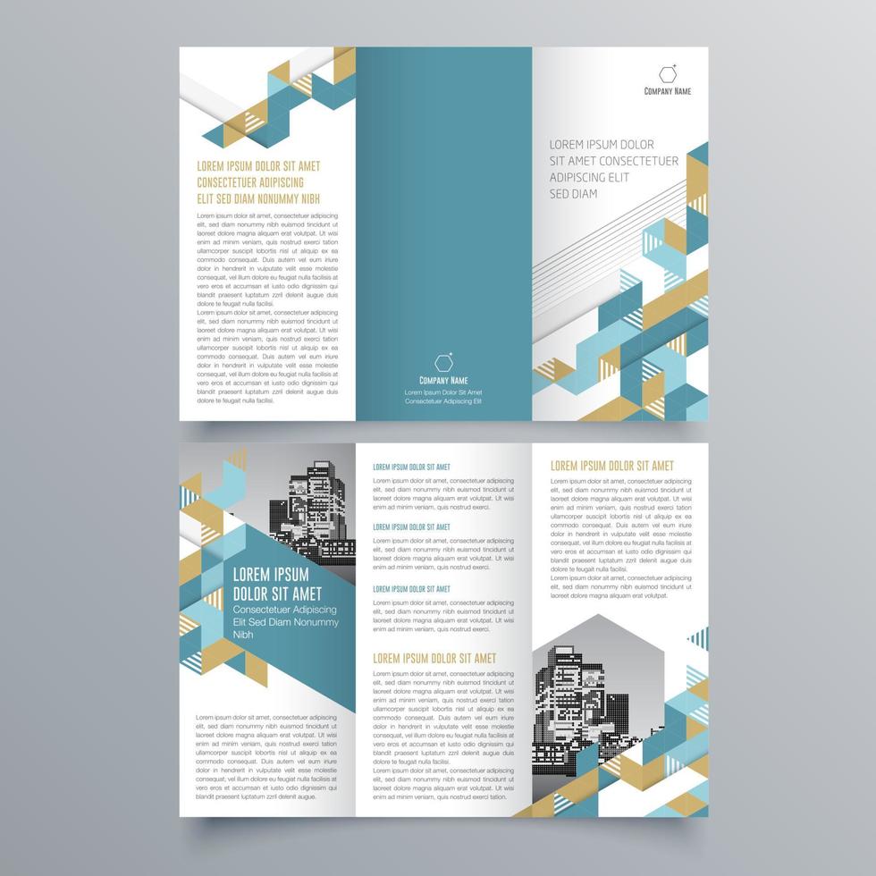 modello di brochure ripiegabile design geometrico minimalista per aziende e aziende. modello di vettore dell'opuscolo di concetto creativo.