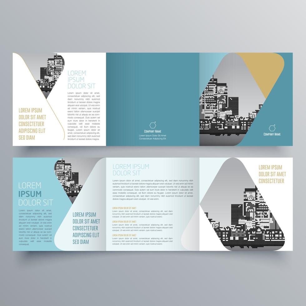 modello di brochure ripiegabile design geometrico minimalista per aziende e aziende. modello di vettore dell'opuscolo di concetto creativo.