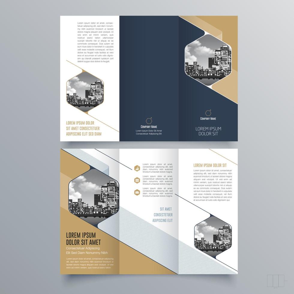 modello di brochure ripiegabile design geometrico minimalista per aziende e aziende. modello di vettore dell'opuscolo di concetto creativo.