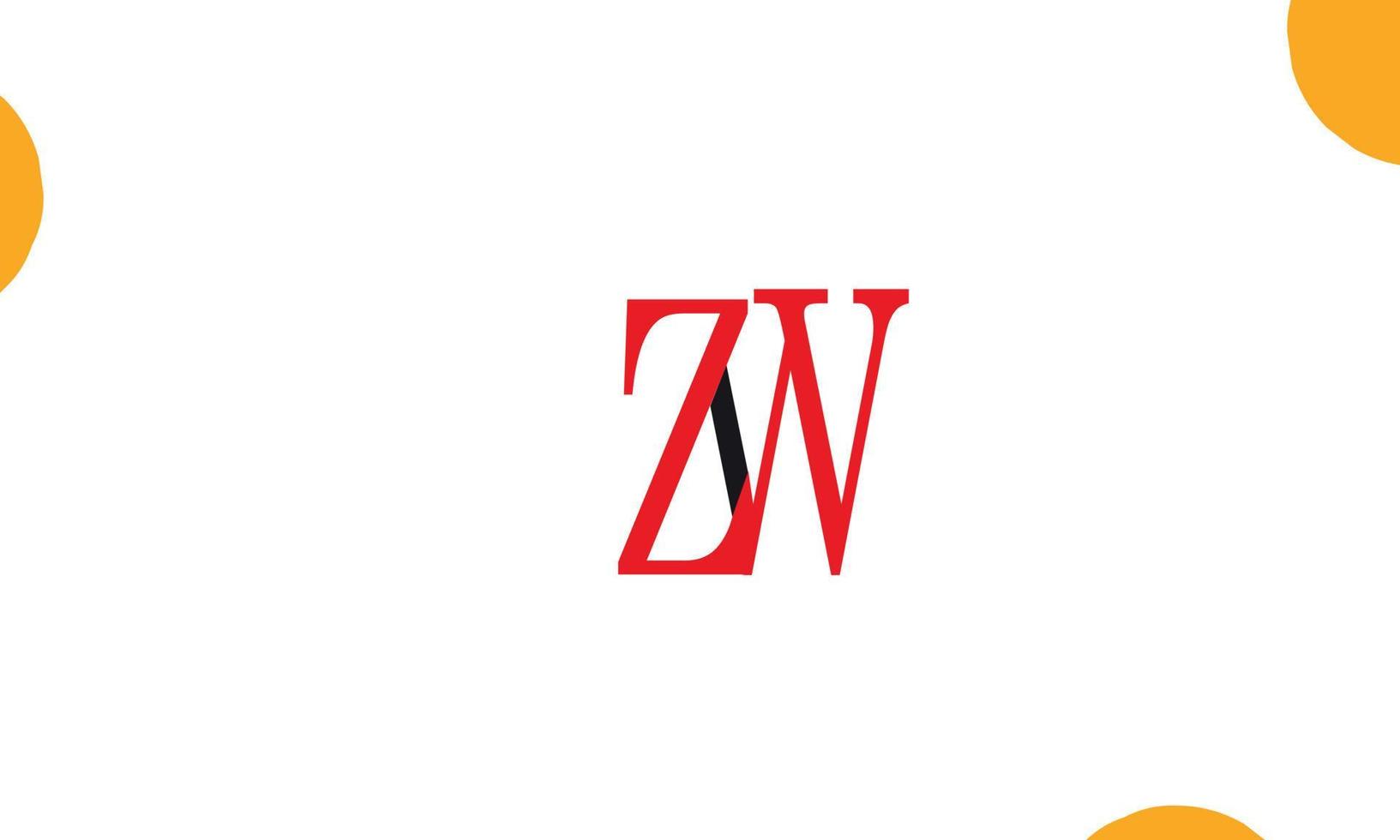 alfabeto lettere iniziali monogramma logo zw, wz, z e w vettore