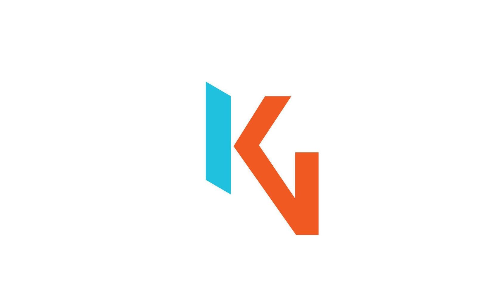 alfabeto lettere iniziali monogramma logo kv, vk, k e v vettore