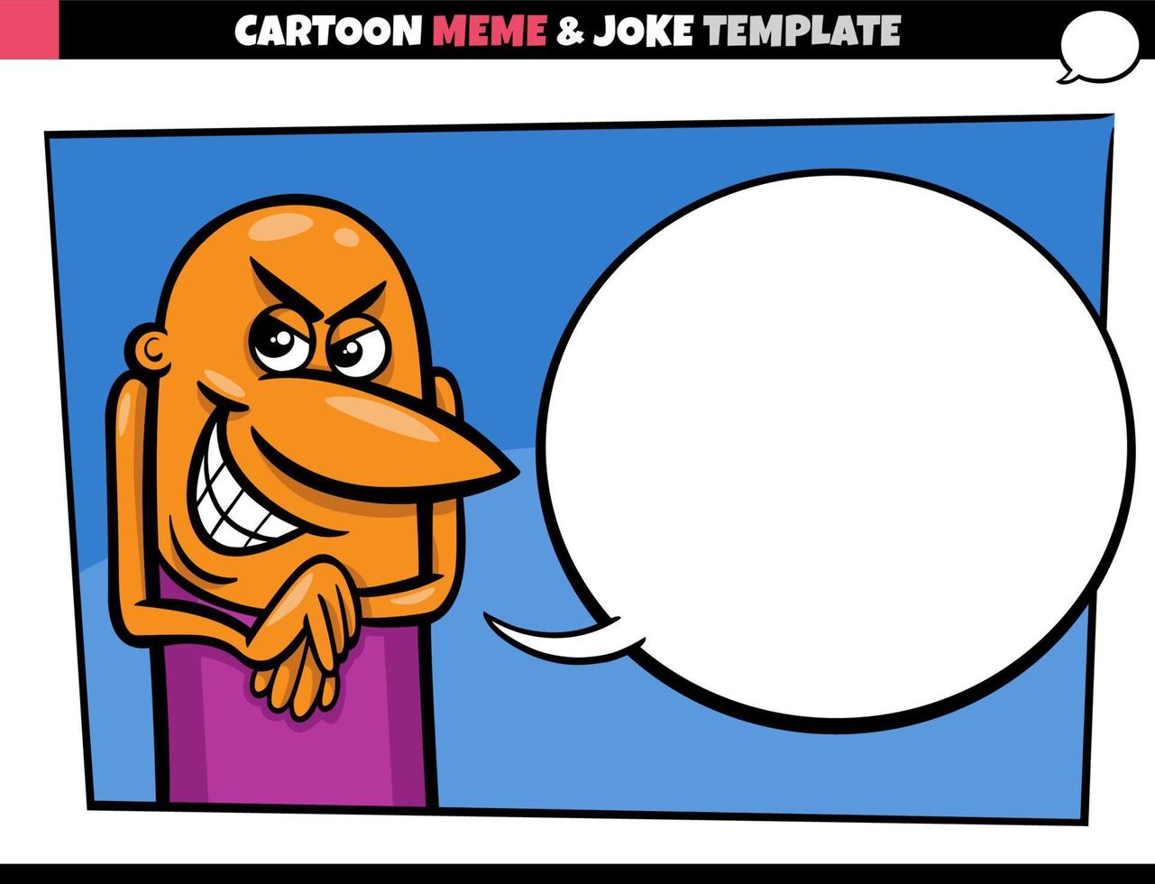 modello di meme dei cartoni animati con un tizio dispettoso comico vettore