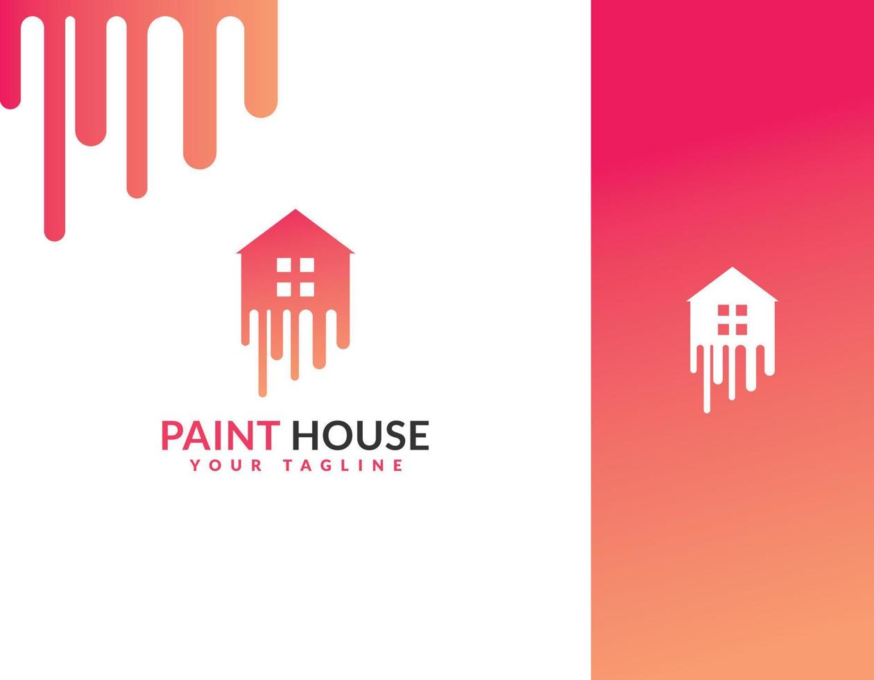 vernice casa logo modello, casa e concetto di vernice vettore